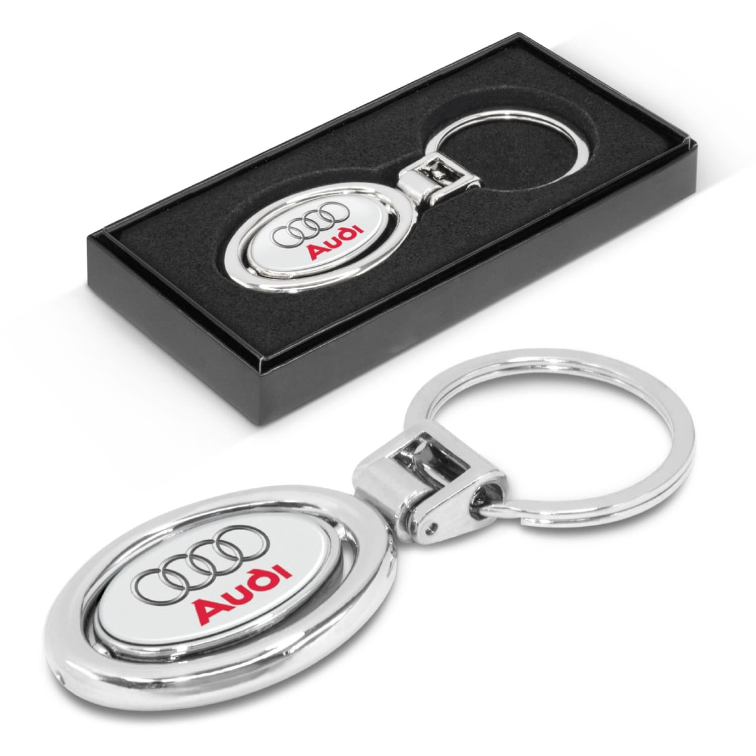 Spinning Metal Key Ring-Active Image