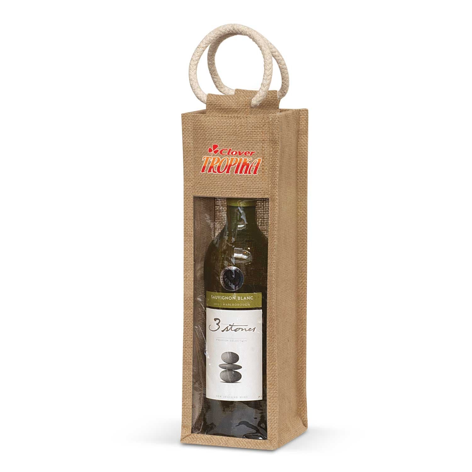 Serena Jute Wine Carrier-Active Image
