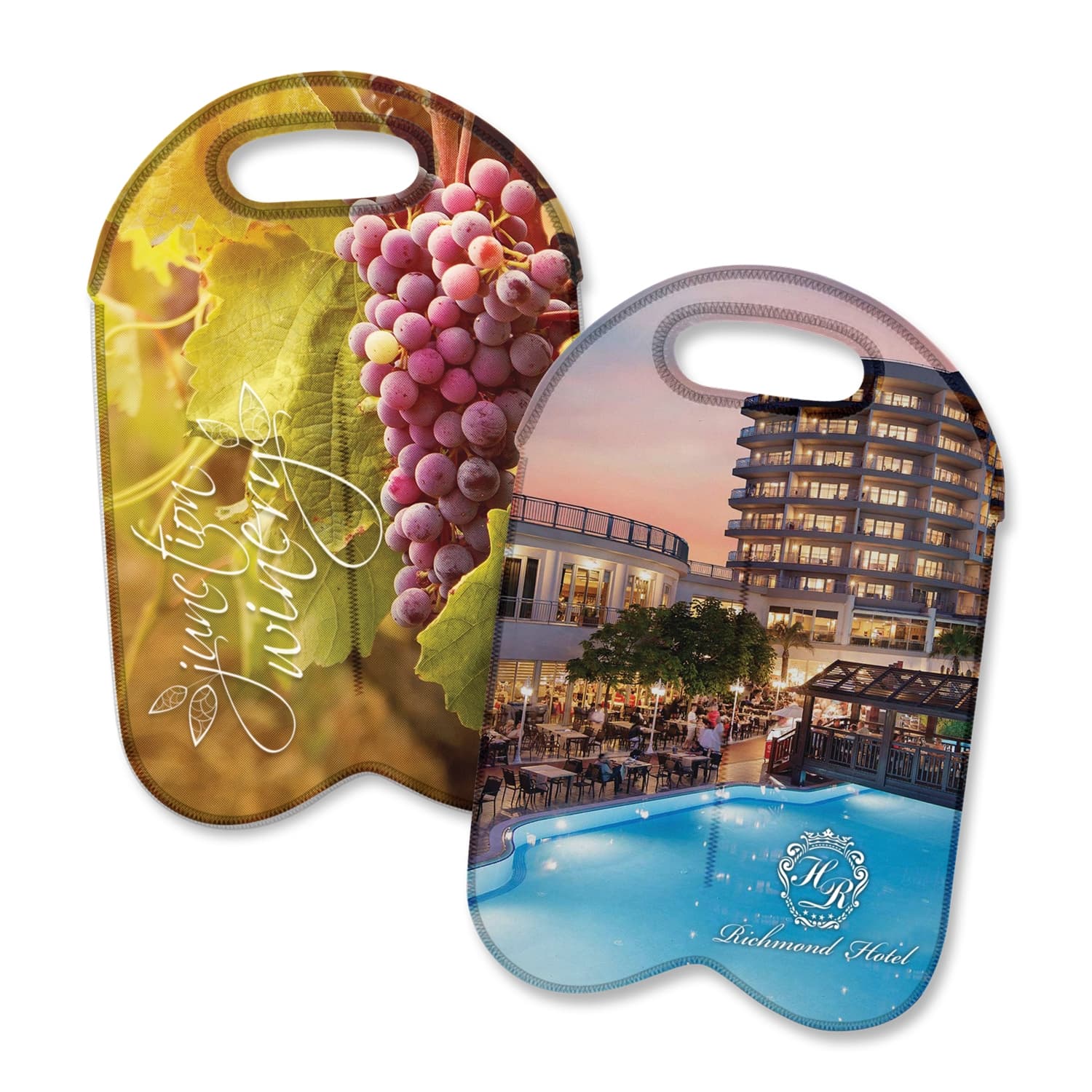 Neoprene Double Wine Cooler Bag - Full Colour-Active Image