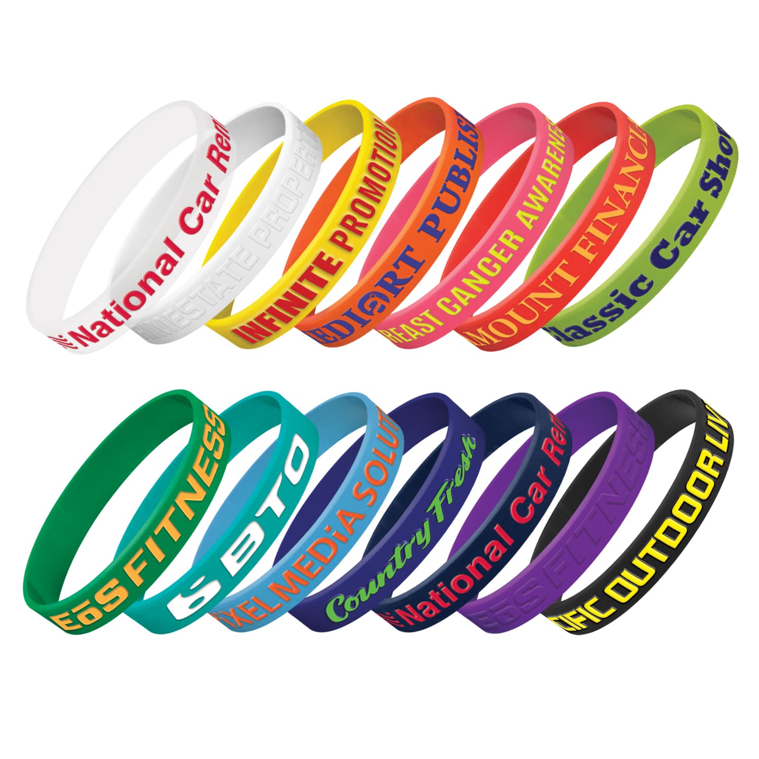 Silicone Wrist Band - Embossed-Active Image