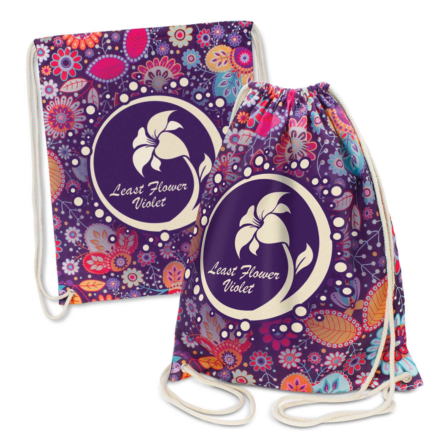 Brazil Cotton Drawstring Backpack-Active Image