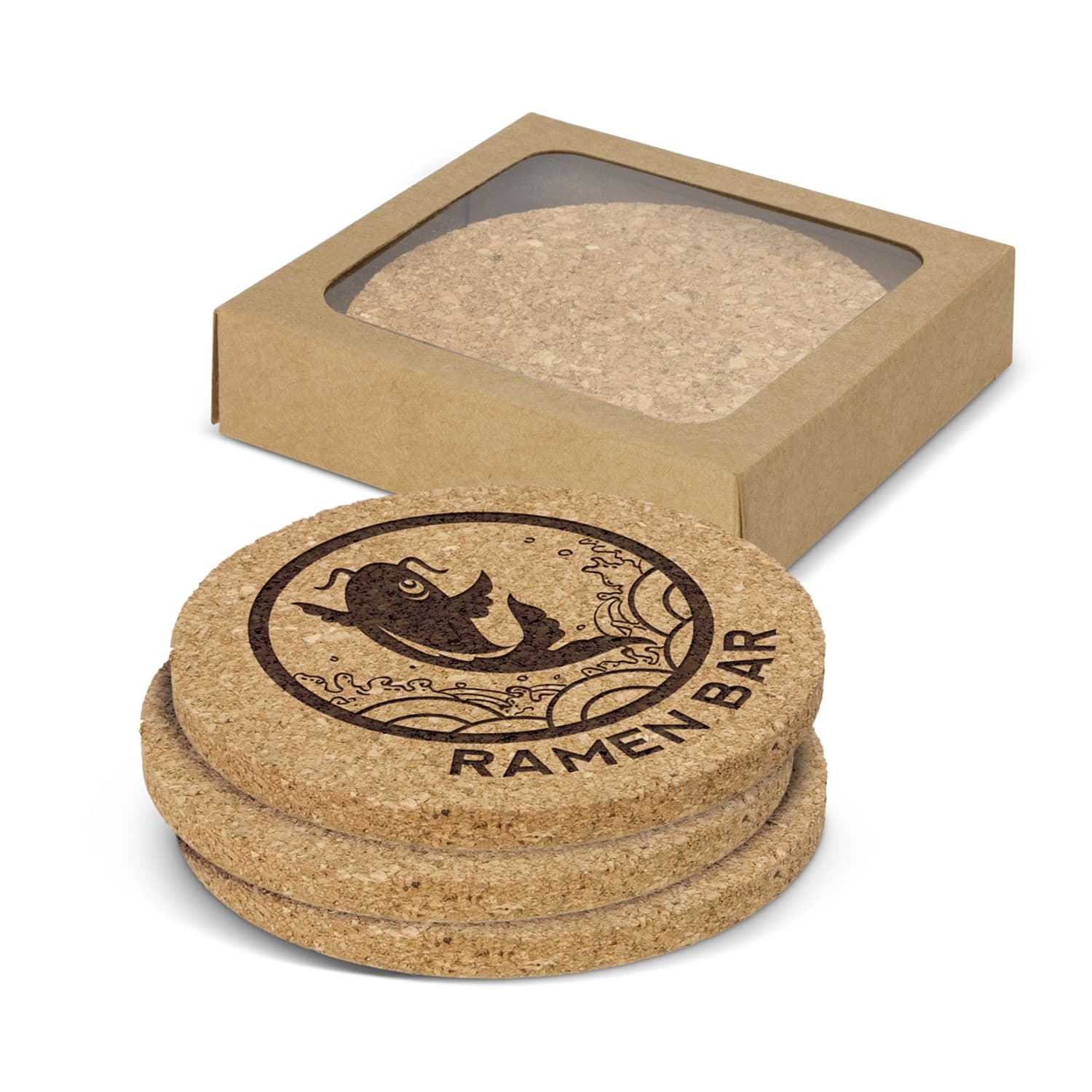 Oakridge Cork Coaster Round - Set of 4-Active Image
