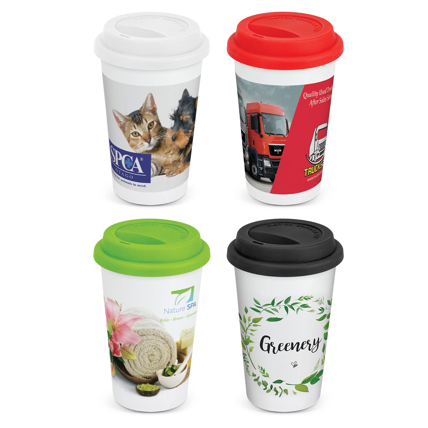 Aztec Double Wall Coffee Cup - Full Colour-Active Image