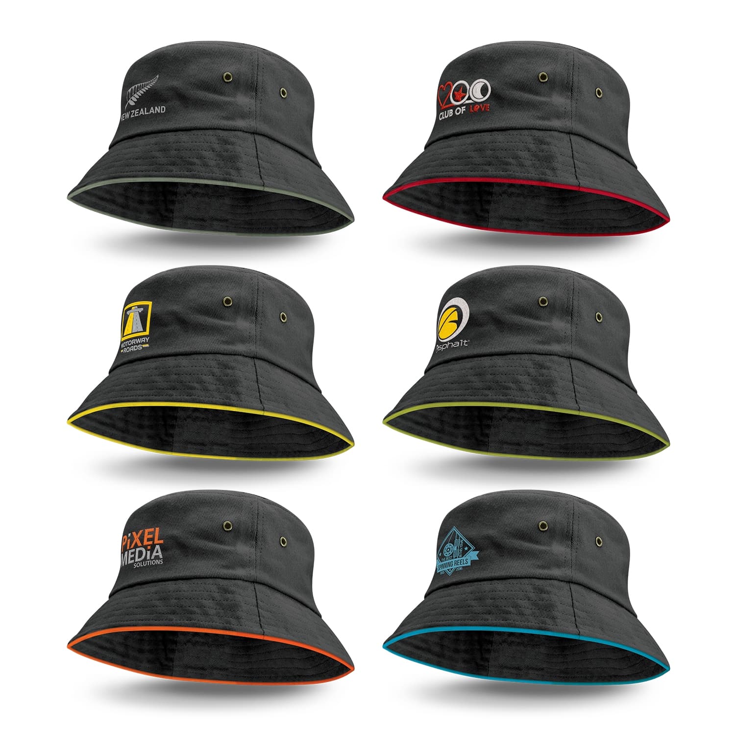 Bondi Bucket Hat - Coloured Sandwich Trim-Active Image