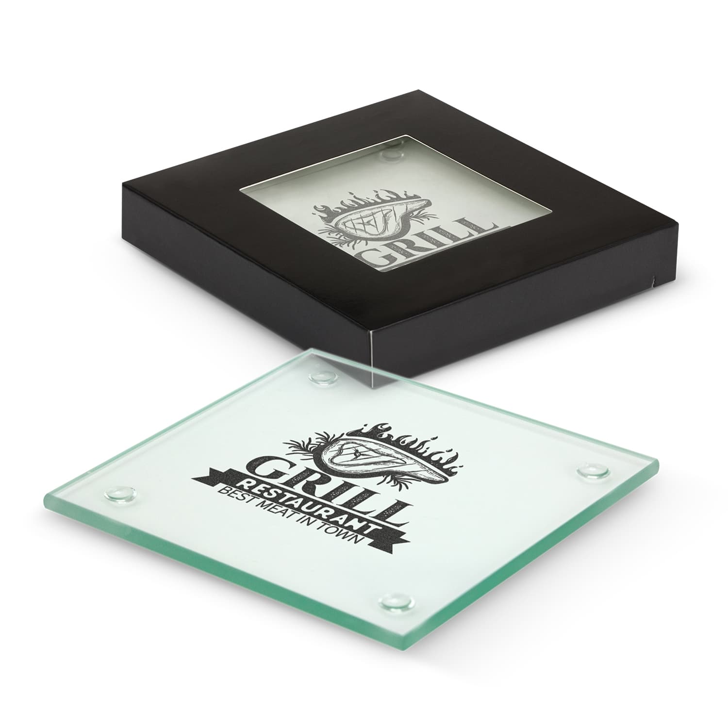 Venice Glass Coaster - Set of 2 - Square-Active Image
