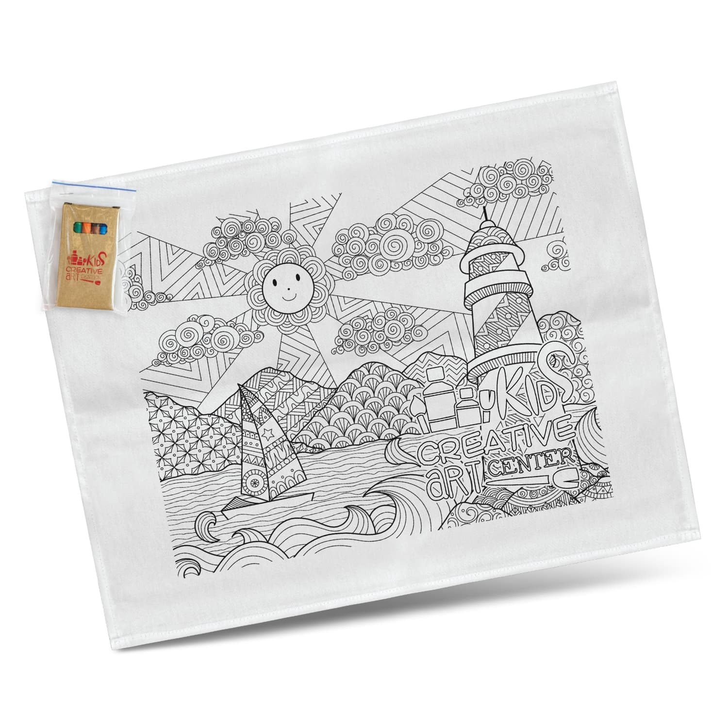 Cotton Colouring Tea Towel-Active Image