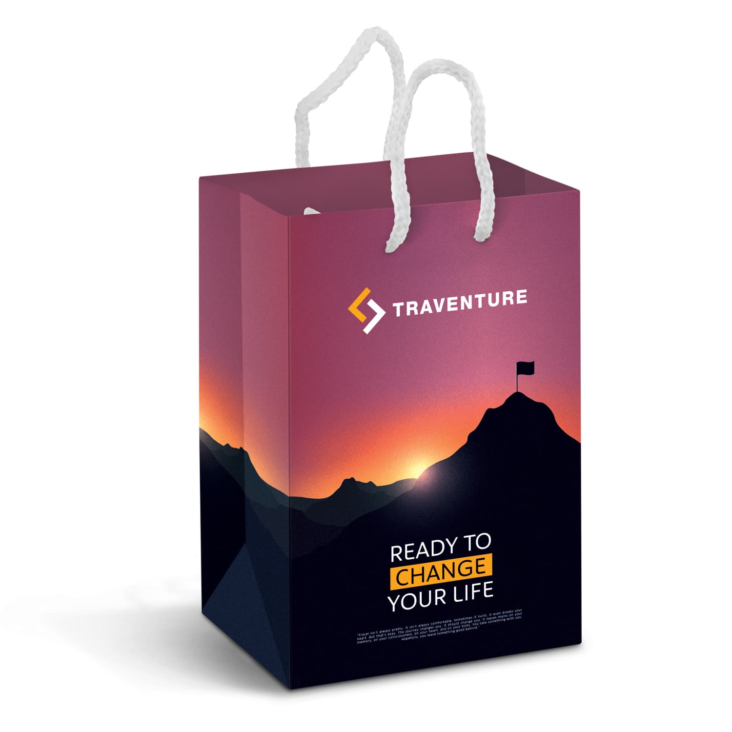 Small Laminated Paper Carry Bag - Full Colour-Active Image