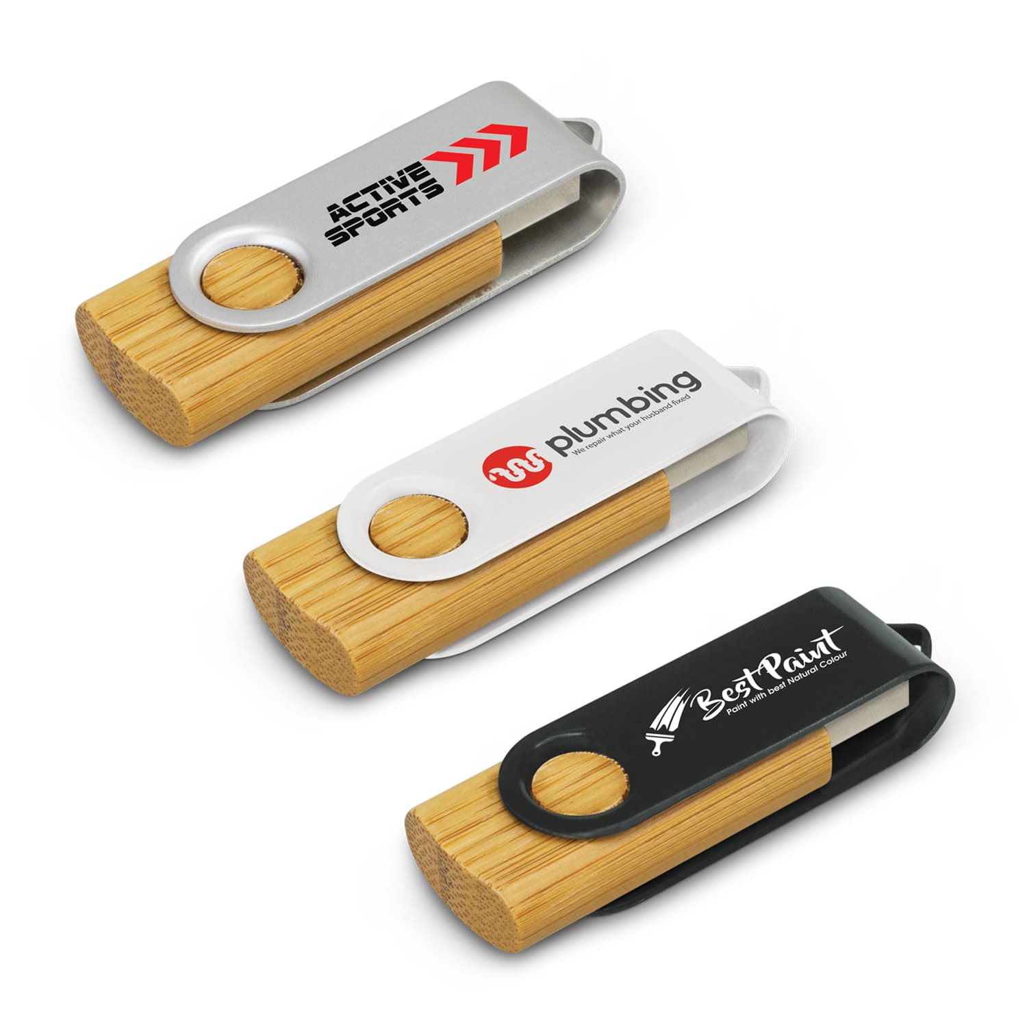 Helix 4GB Bamboo Flash Drive-Active Image