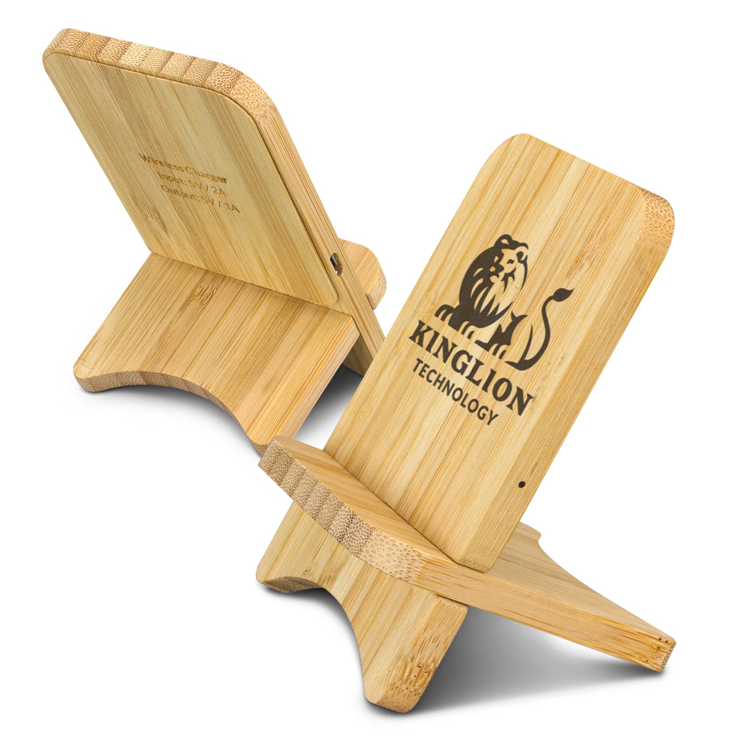 Bamboo Wireless Charging Stand-Active Image