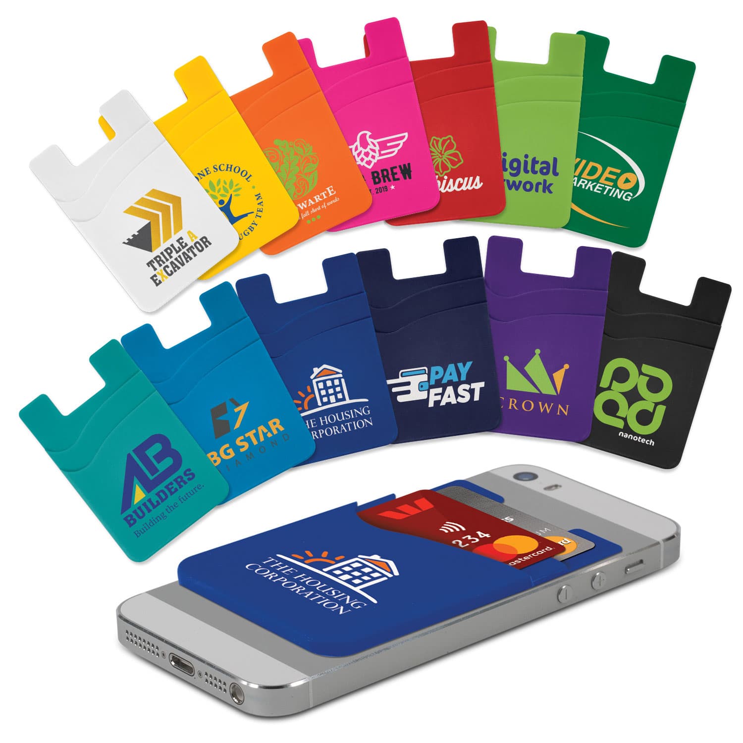 Dual Silicone Phone Wallet-Active Image