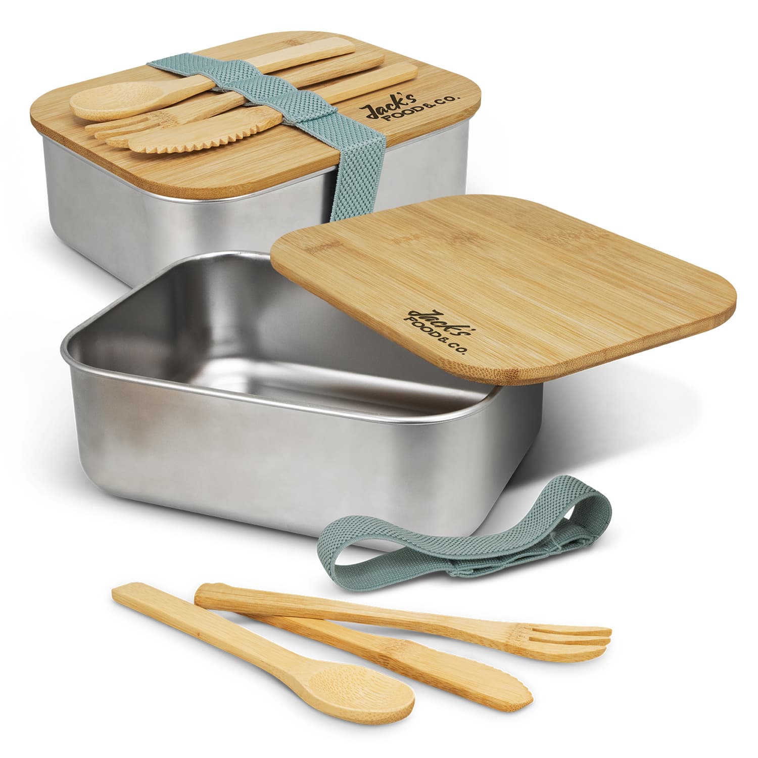 Stainless Steel Lunch Box with Cutlery-Active Image