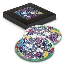 Venice Glass Coaster - Set of 2 - Round - Full Colour - image 2
