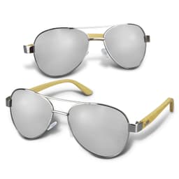 Aviator Mirror Lens Sunglasses - Bamboo - image 3