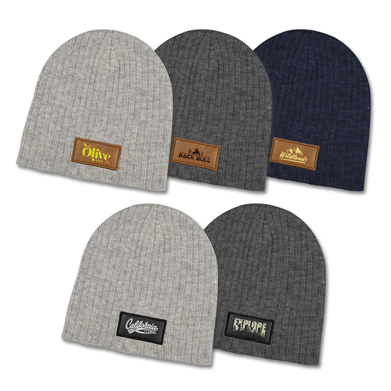 Nebraska Heather Cable Knit Beanie With Patch-Active Image