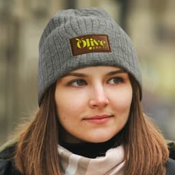 Nebraska Heather Cable Knit Beanie With Patch - image 8