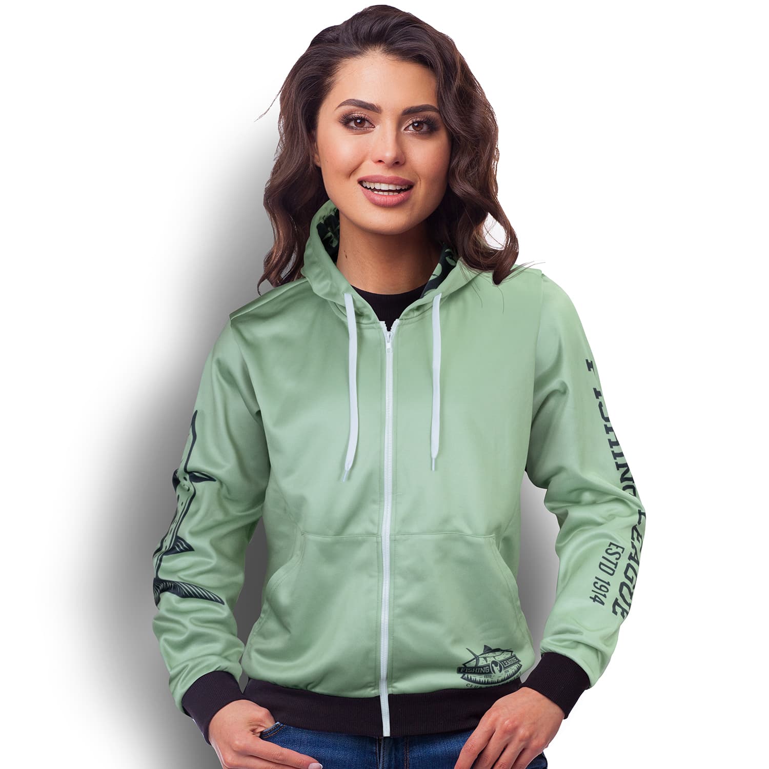Custom Womens Sports Zipped Hoodie-Active Image