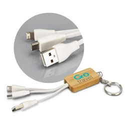 Bamboo Charging Cable Key Ring - Rectangle - image 2