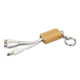 Bamboo Charging Cable Key Ring - Rectangle - image 1