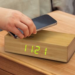 Bamboo Wireless Charging Clock - image 5