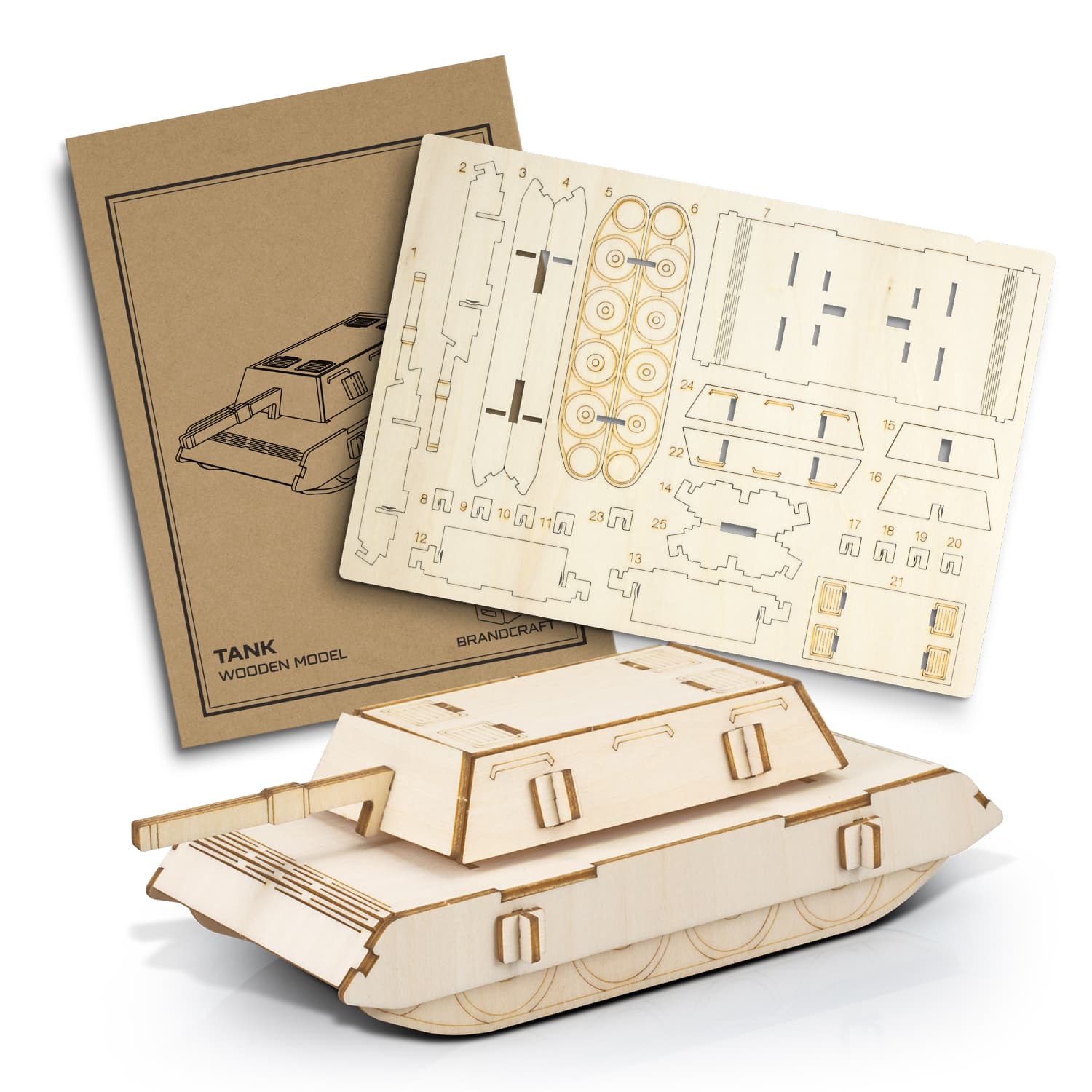 BRANDCRAFT Tank Wooden Model-Active Image