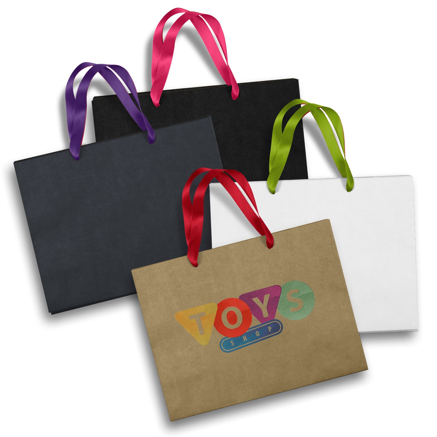 Large Ribbon Handle Paper Bag-Active Image