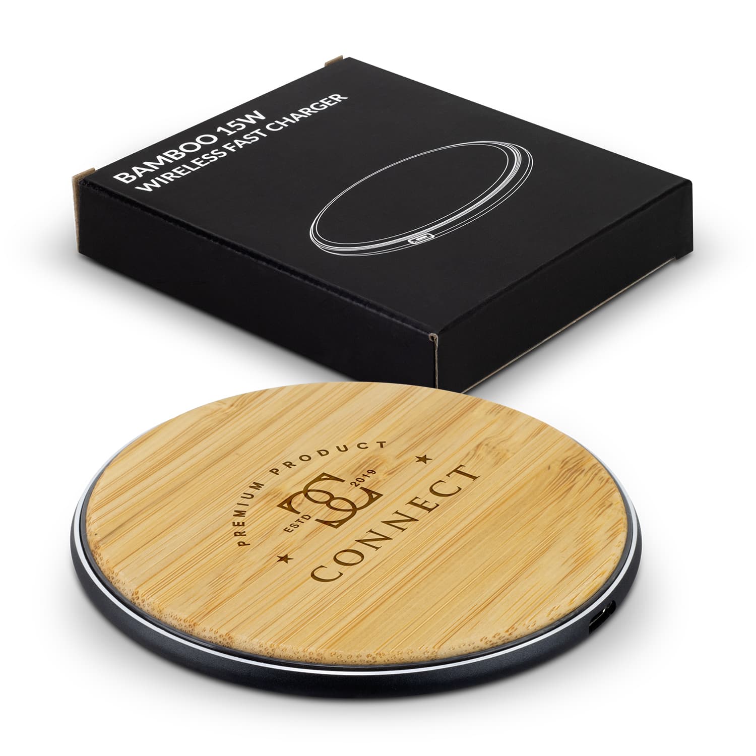 Bamboo 15W Wireless Fast Charger-Active Image