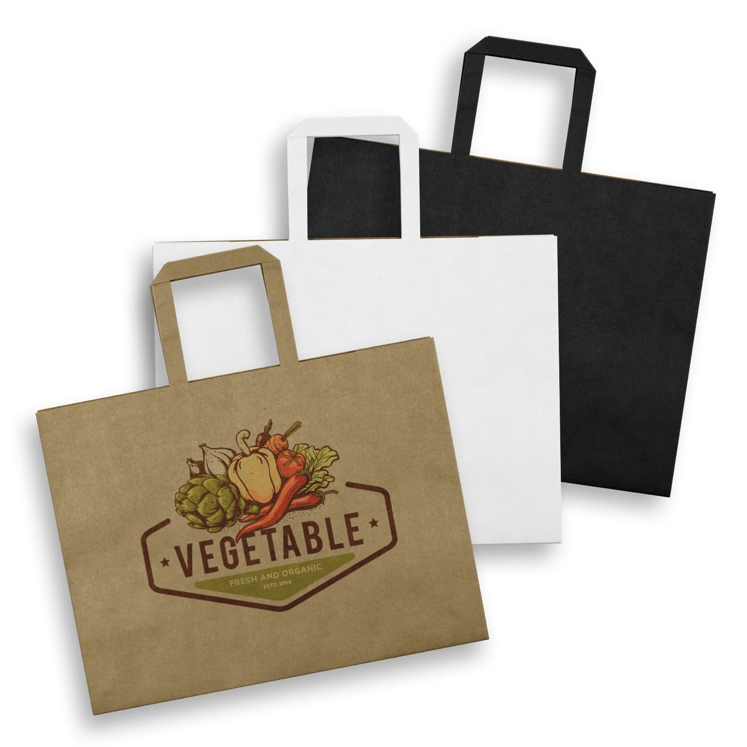 Large Flat Handle Paper Bag Landscape-Active Image