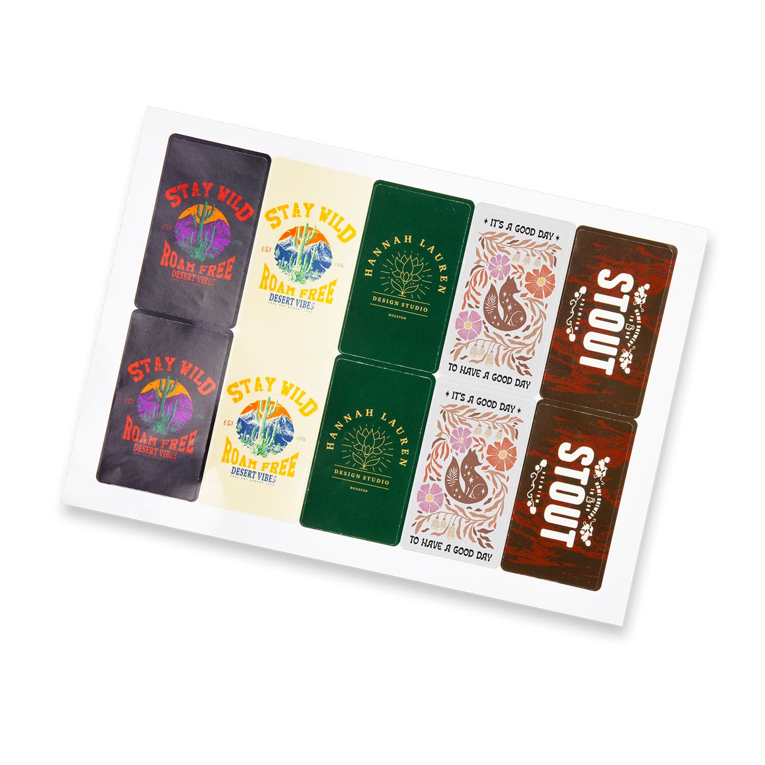 Sticker Sheet 88 x 50mm Rectangle - Gloss-Active Image