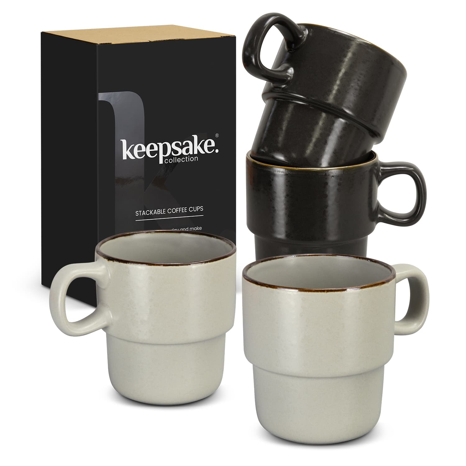 Keepsake Stackable Coffee Cup - Set of 2-Active Image