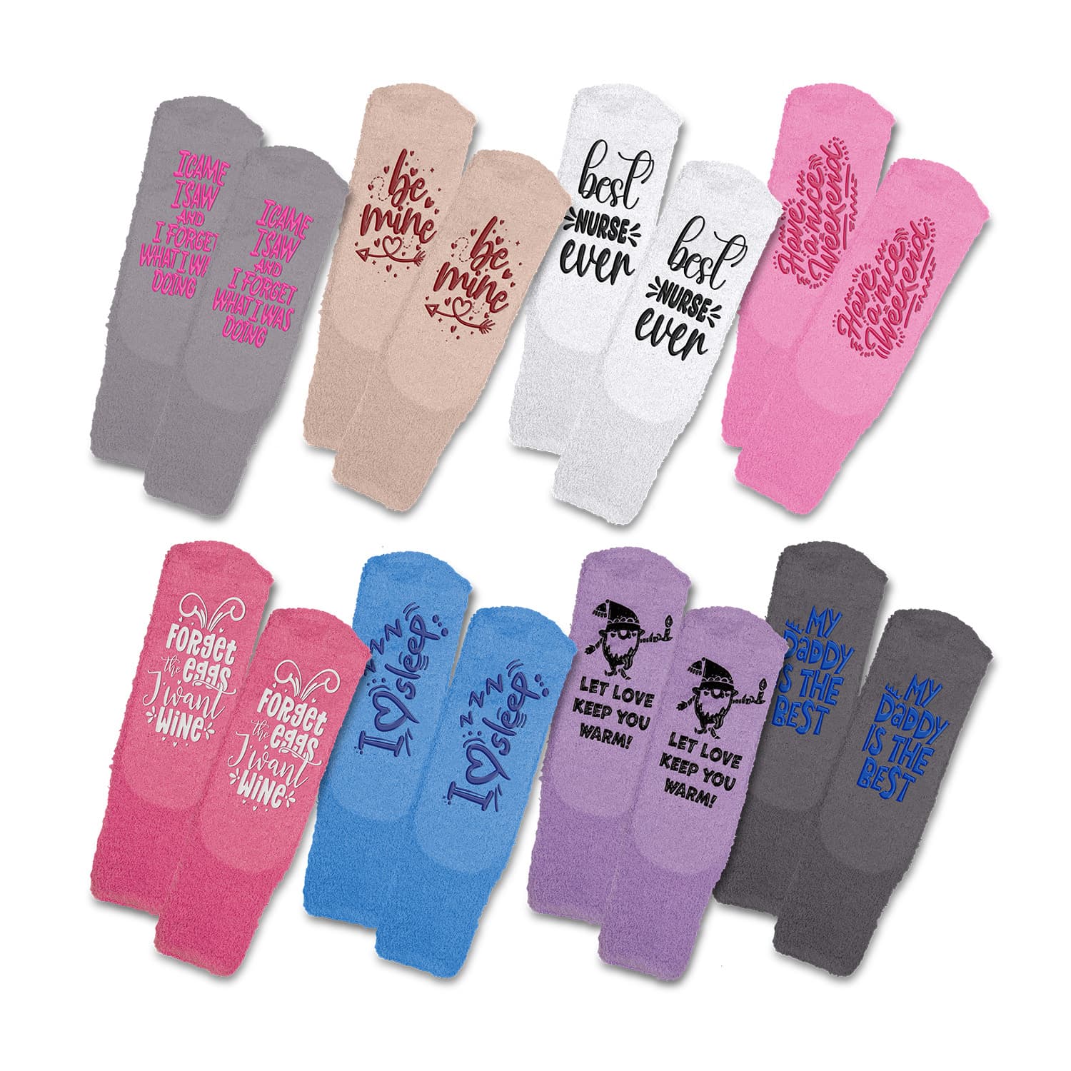 Fluffy Grip Socks-Active Image
