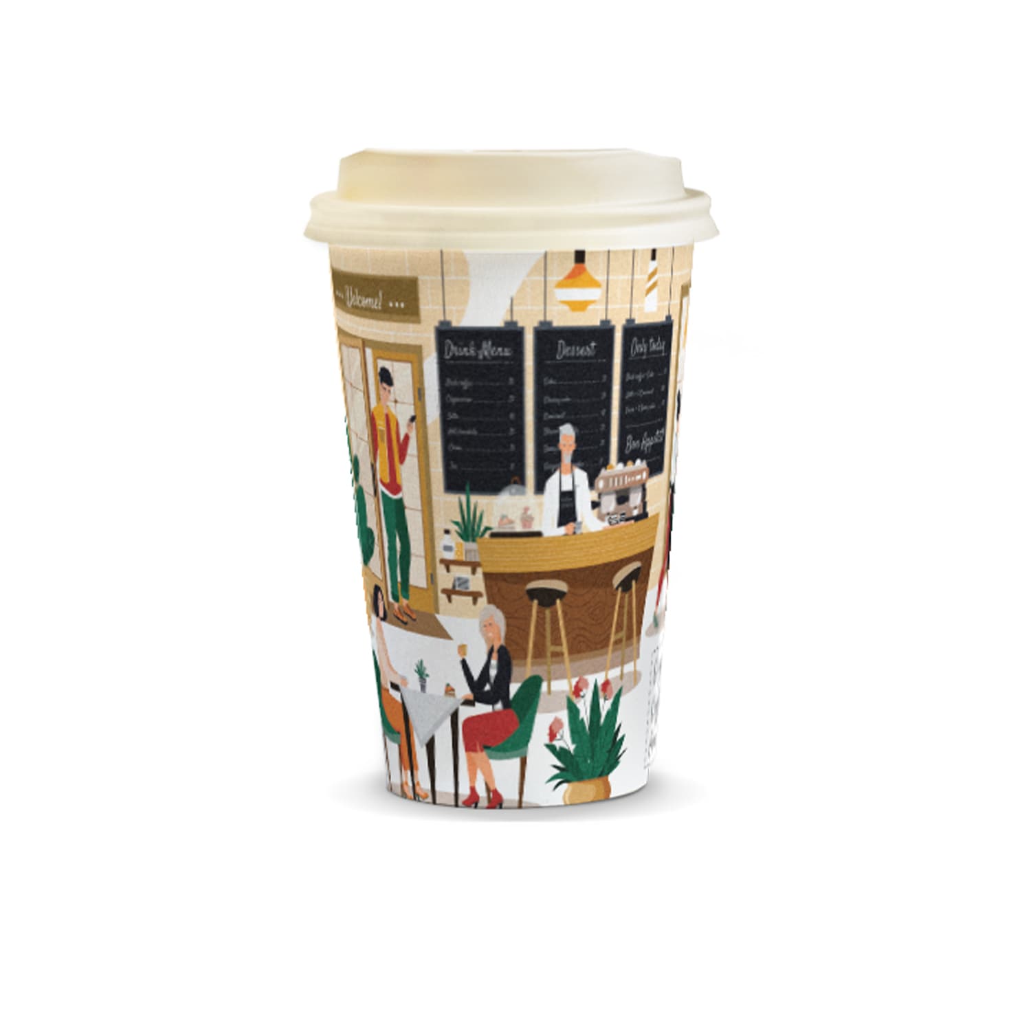 Compostable Paper Coffee Cup - 350ml-Active Image