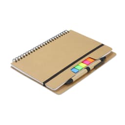 Kraft Notebook with Notes and Flags - image 1