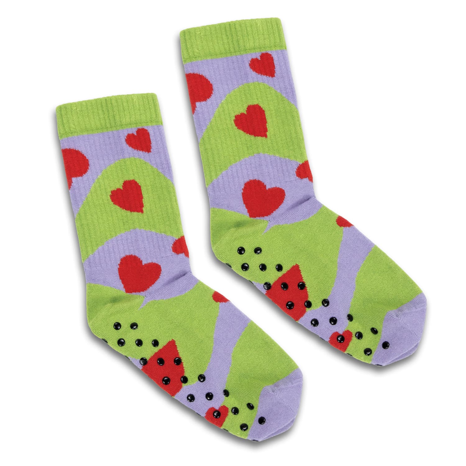 Pixel Knitted Bamboo Grip Socks-Active Image
